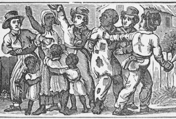 A black family being separated