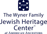 JHC 2023 Logo Stacked The Wyner Family Jewish Heritage Center at American Ancestors logo with lines of text stacked atop one another