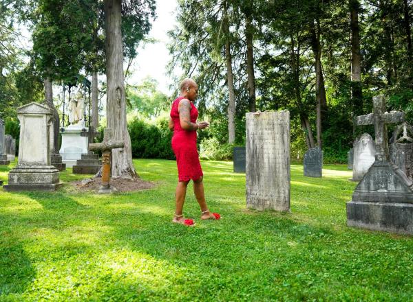 Lisa Shepperson at Elizabeth Freeman's grave Lisa Shepperson at Elizabeth Freeman's grave